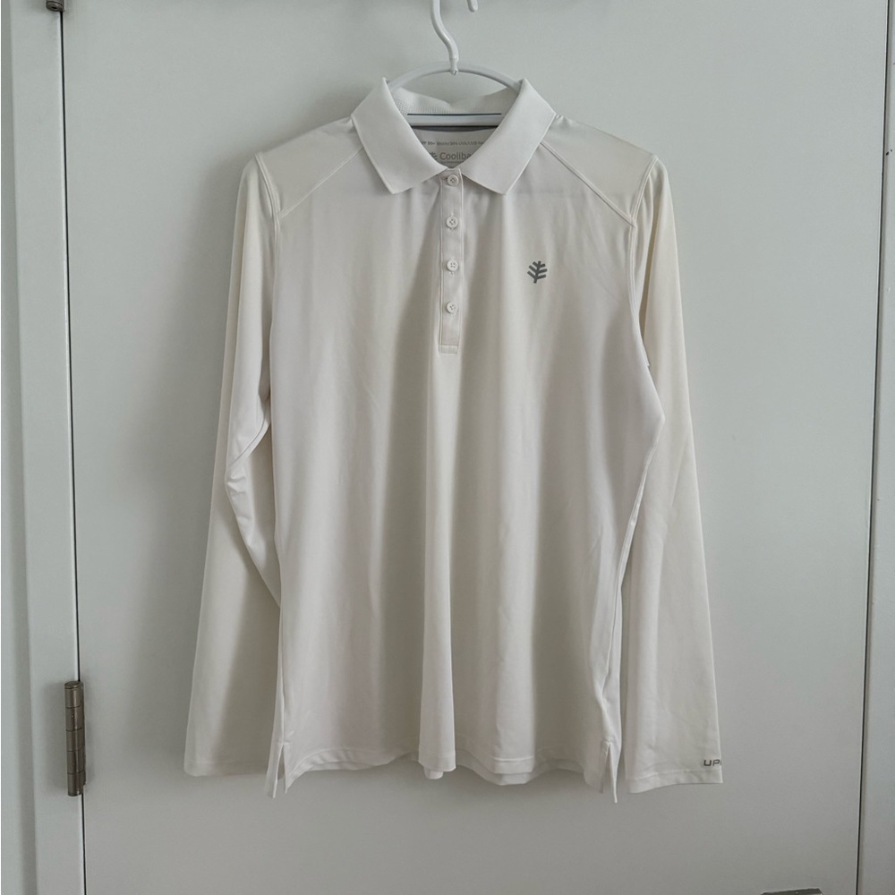 Coolibar White Polo with Sun Protection